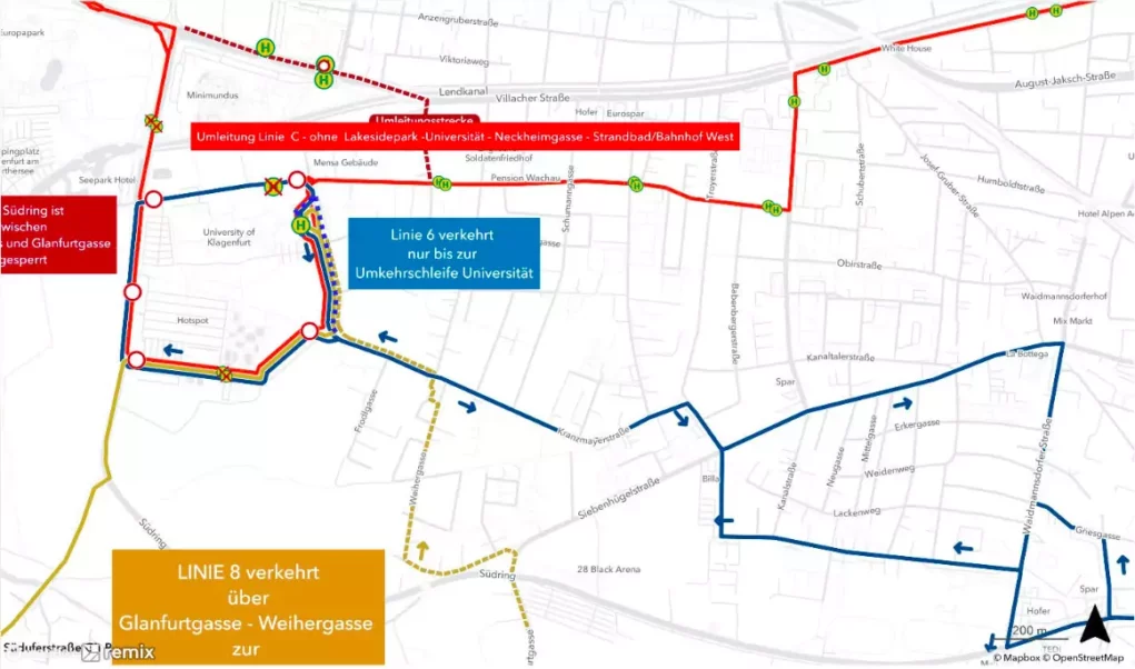 Ein Bild auf 5min.at zeigt den Busplan beim Ironman 2024