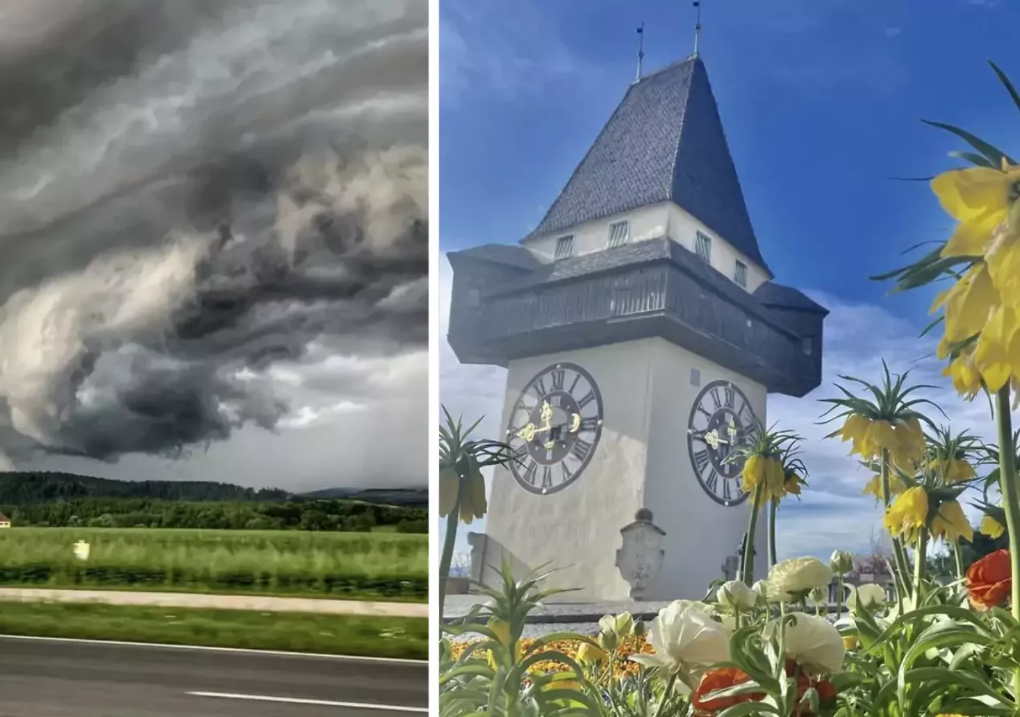 Foto auf 5min.at zeigt eine Wolke und den Grazer Uhrturm