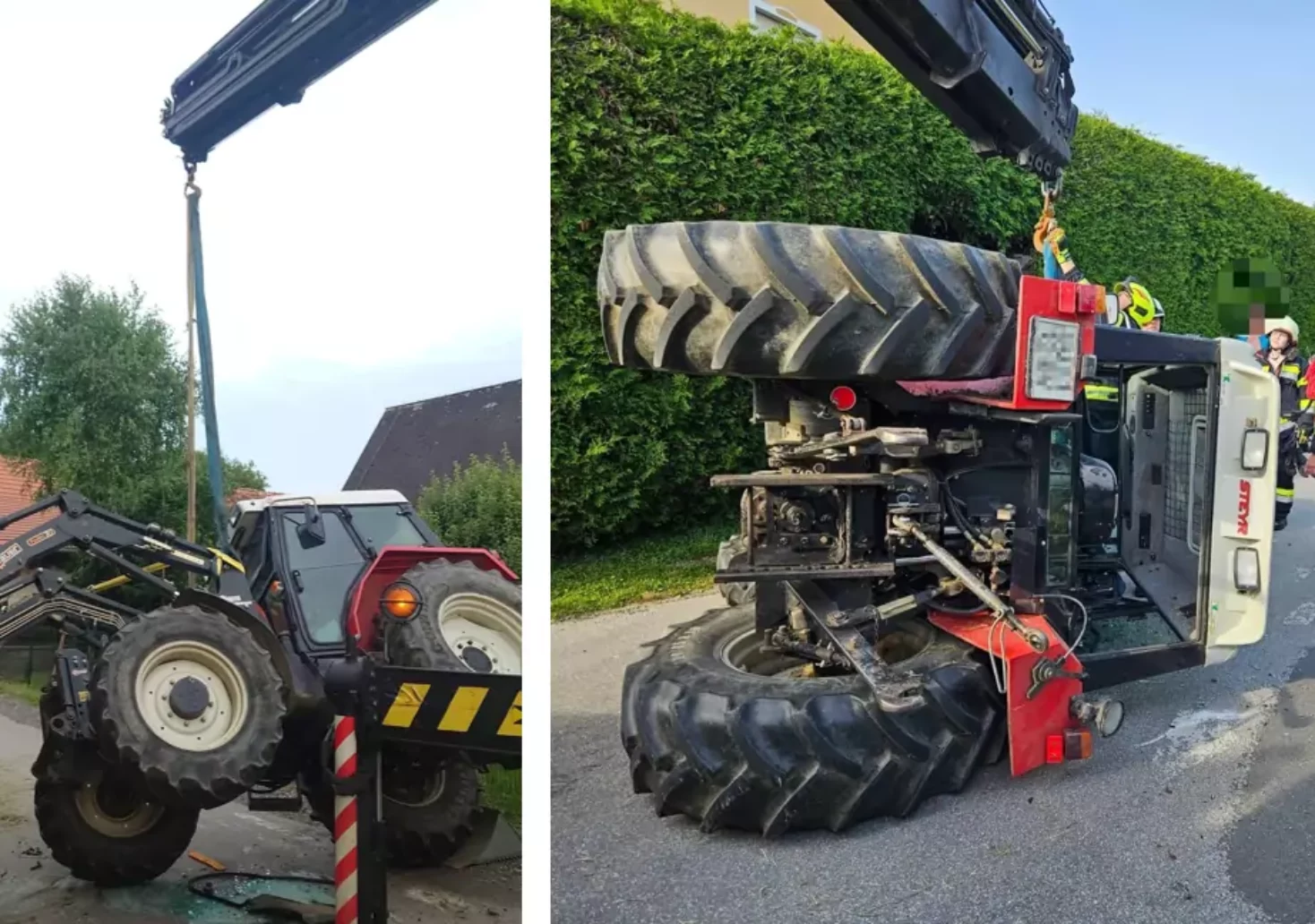Unfall in Fernitz: Auto kollidiert mit Traktor