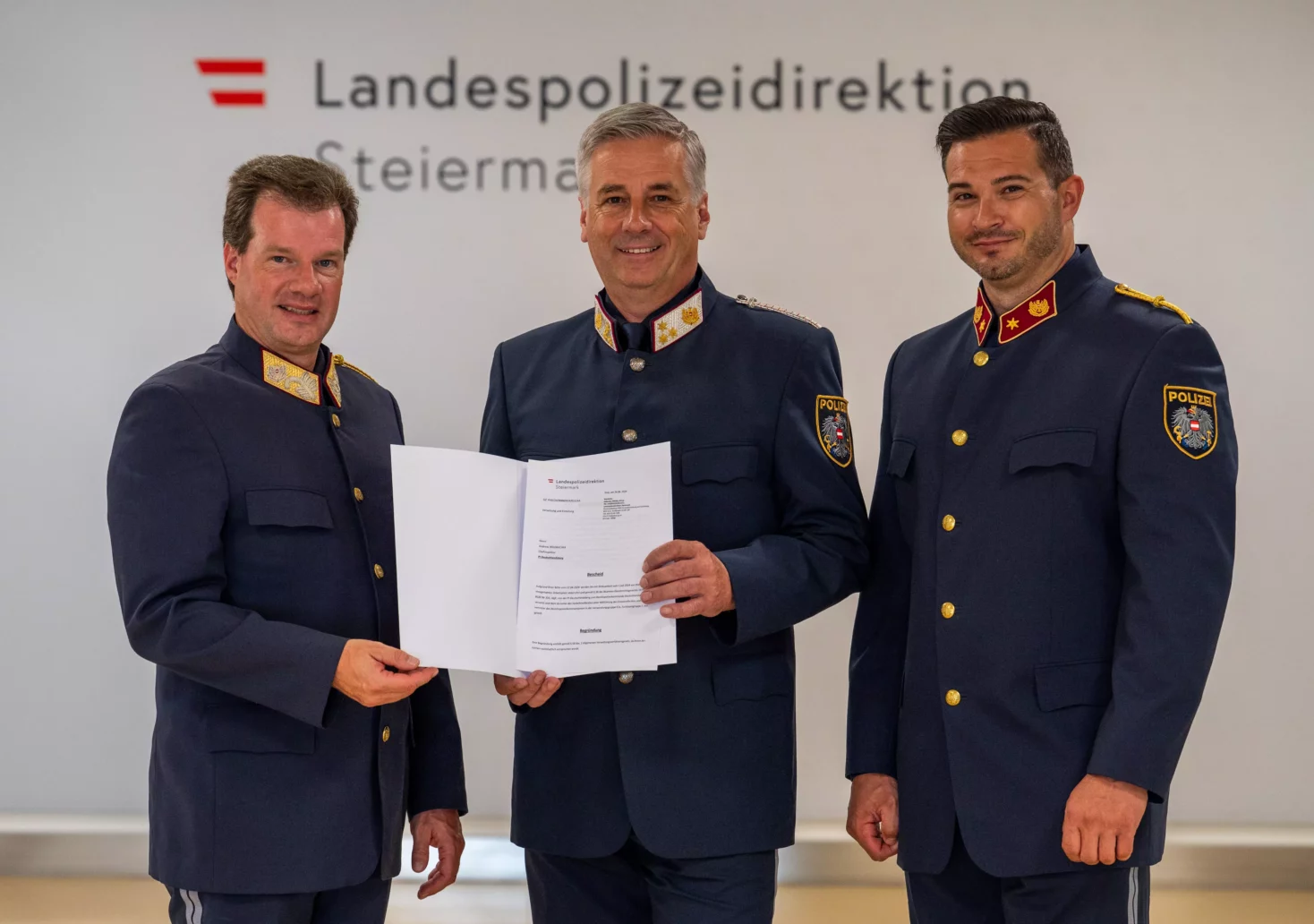 Bild auf 5min.at zeigt die neue Führung der LPD Steiermark